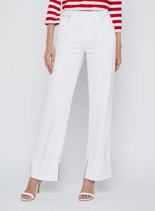 L'Agence - Miley Ultra High Rise Wide Leg Cuff Jeans