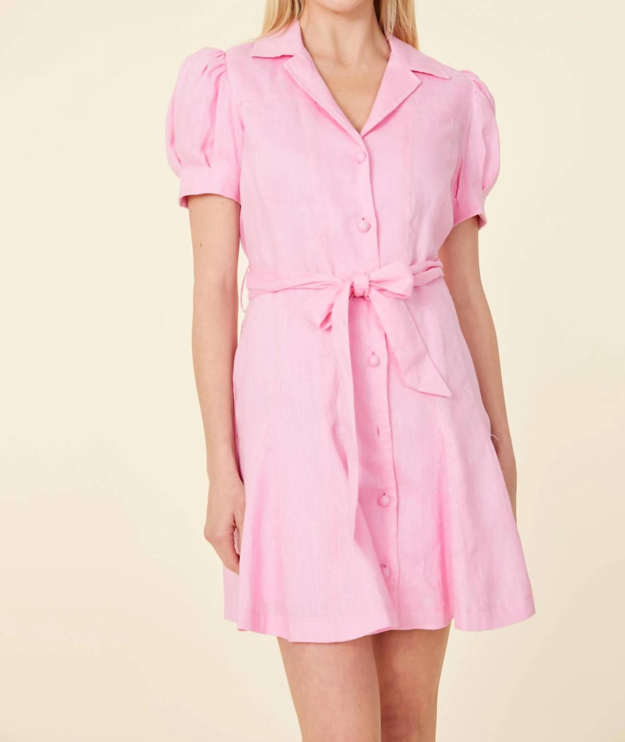 Dolce Cabo - Linen Belted Mini Dress