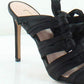 Avec Les Filles Women's Janelle Satin Open Toe Special Occasion Strappy Sandals Black Size 7.5 M
