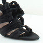 Avec Les Filles Women's Janelle Satin Open Toe Special Occasion Strappy Sandals Black Size 7.5 M