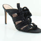 Avec Les Filles Women's Janelle Satin Open Toe Special Occasion Strappy Sandals Black Size 8.5