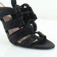 Avec Les Filles Women's Janelle Satin Open Toe Special Occasion Strappy Sandals Black Size 8.5