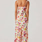 Astr - Zoie Floral Satin Ruffle Dress