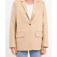 Endless Rose - Faux Leather Notch Lapel Blazer