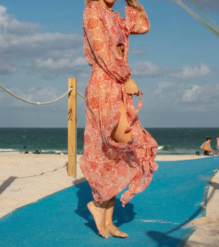 Lia Sahara - Long Sleeve Robe Cover Up