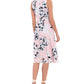 London Times Women's Pleated Floral Midi Dress Pink Size 12