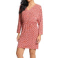 London Times Women's Printed Dolman Sleeve Dress Orange Size 6