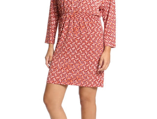 London Times Women's Printed Dolman Sleeve Dress Orange Size 6
