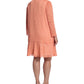 London Times Women's Tie Neck Shift Dress Orange Size Petite Small