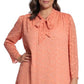 London Times Women's Tie Neck Shift Dress Orange Size Petite Small