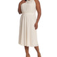London Times Women's Diamond Stretch Lace Halter Dress White Size 14W