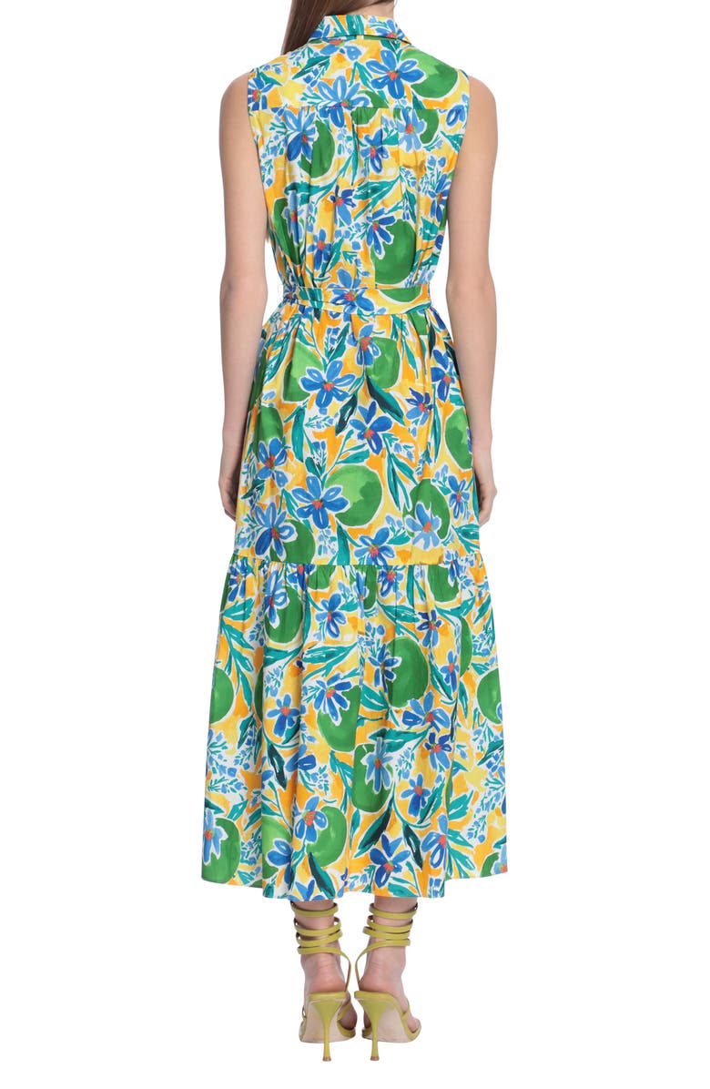 Donna Morgan Women's Floral Sleeveless Shirtdress Green Size 8