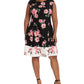 London Times Women's Floral Print Fit & Flare Dress Black Size Petite Small