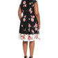 London Times Women's Floral Print Fit & Flare Dress Black Size Petite Small