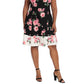 London Times Women's Floral Print Fit & Flare Dress Black Size Petite Small