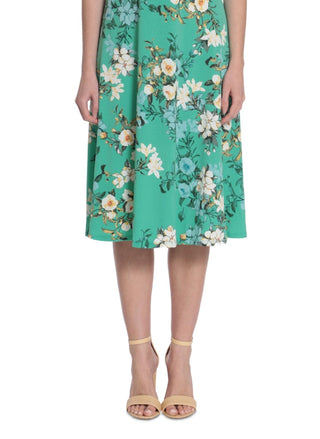 London Times Women's Floral Print Jersey Dress Green Size 18W