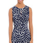London Times Women's Pleated Neck Belted Dress Blue Size 10Petite
