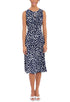london-times-womens-pleated-neck-belted-dress-blue-size-6petite