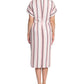 London Times Women's Striped Wrap Style Dress Pink Size 14