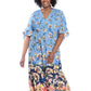 London Times Women's Floral Print Maxi Dress Blue Size 22W