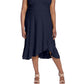 London Times Women's Sleeveless Flared Midi Dress Blue Size 22W