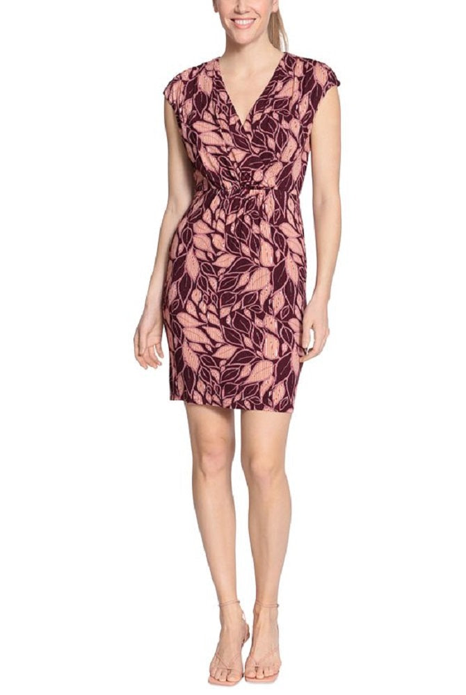 London Times Women's Printed Sheath Dress Red Size 10Petite