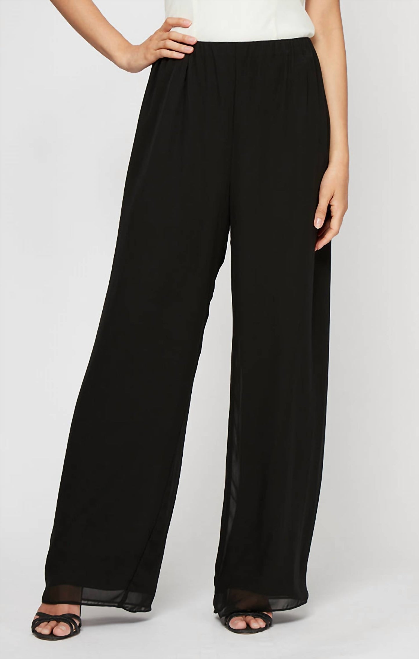 Alex Evenings - Straight Leg Chiffon Pants