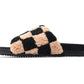 Roam - Fuzzy Faux Shearling Checker Sliders
