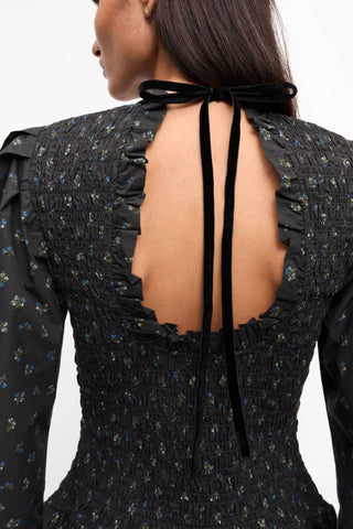 Ganni - Printed Cotton Mini Smock Dress