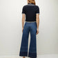 Veronica Beard - Taylor Cropped Wide Leg Jean w Released Hem