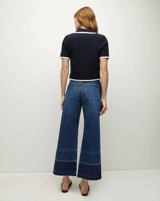Veronica Beard - Taylor Cropped Wide Leg Jean w Released Hem