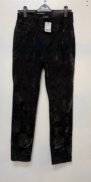 Joseph Ribkoff - Flocked Velvet Floral Print Jeans