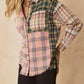Entro - Color Block Plaid Flannel Top