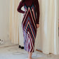Mima Rosso - Velour Striped Pinafore Dress