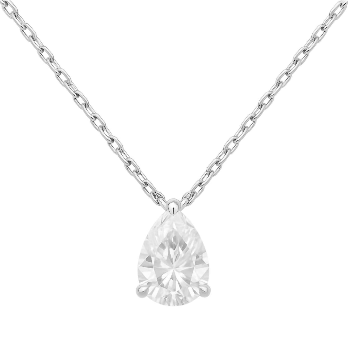 Allyanna Gifts - Women's Moissanite Pear Shape Solitaire Necklace