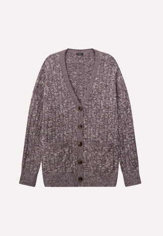 Minnie Rose - Cotton Oversized Marled Cable Cardigan