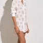 Elan - Erin Eyelet Button Down Cover Up