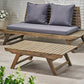 Outdoor Acacia Wood Coffee Table with Open Slat Design, Grey