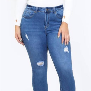 Haute Curve - Plus Size Ripped Skinny Jeans