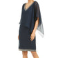 J Kara Women's Embellished Overlay Sheath Dress Blue Size 16
