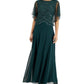 J kara Women's Flutter Sleeve Round Neck Full-Length Evening Gown Dress Green Size 8