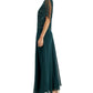 J kara Women's Flutter Sleeve Round Neck Full-Length Evening Gown Dress Green Size 8