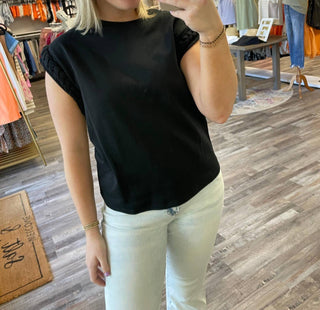 Entro - Braided Detail Cap Sleeve Top