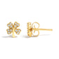 10K Yellow Gold Diamond Accent 4 Leaf Clover Stud Earrings
