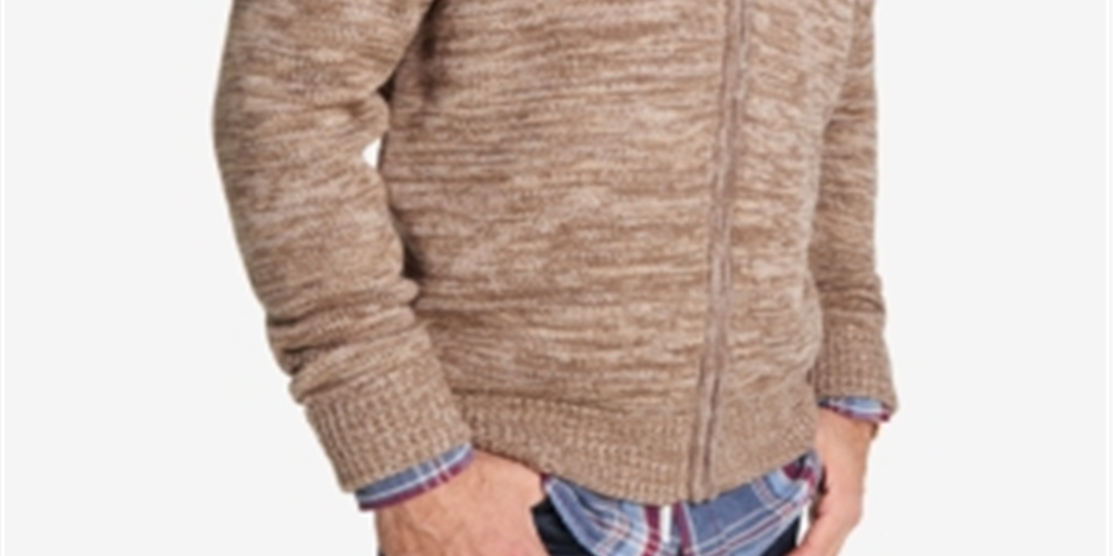 Weatherproof Vintage Men's Marled Cardigan Sweater Brown Size XL