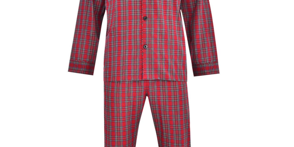 Hanes Men's Cvc Broadcloth Pajama Set Red Size Medium