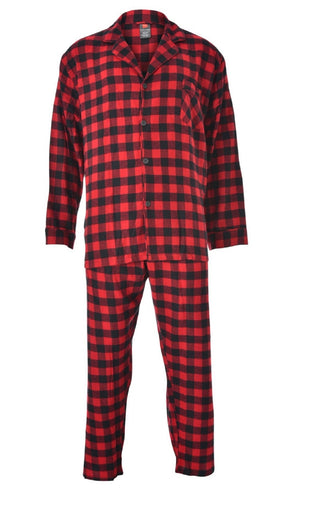 Hanes Men's Flannel Plaid Pajama Set Red Size XXX-Large