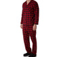 Hanes Men's Flannel Plaid Pajama Set Red Size Medium