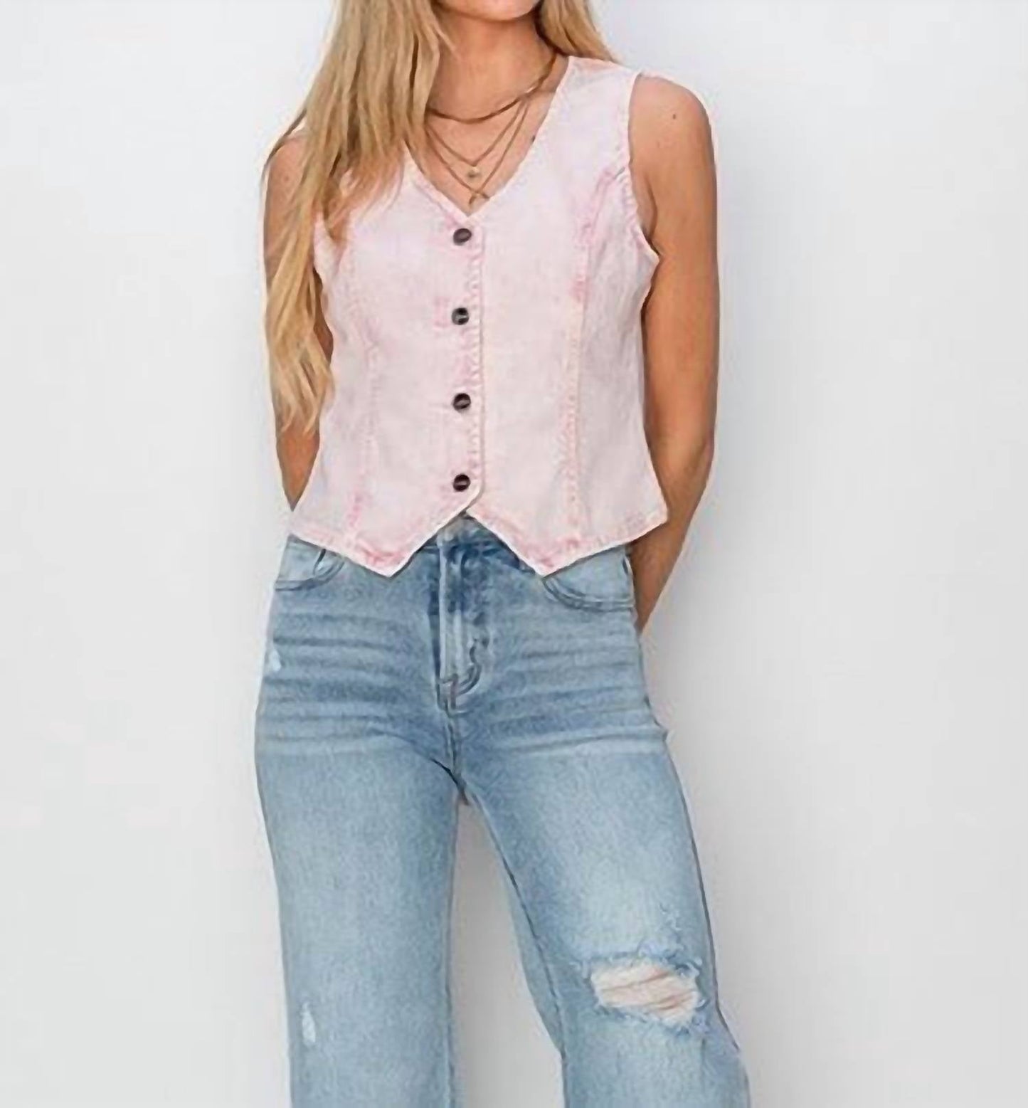 Risen - Vera Denim Sleeveless Vest