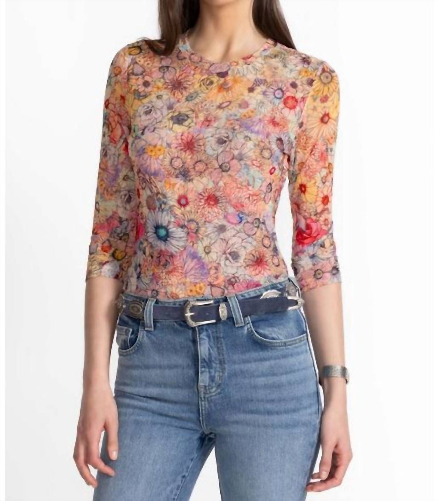 Johnny Was - NATALIE 3/4 MESH TEE
